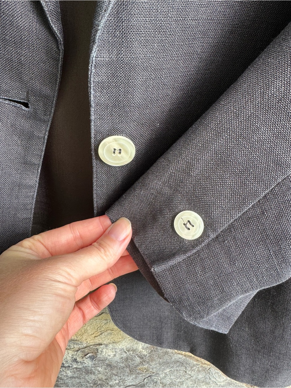 Talbots Vintage Black 100% Linen Blazer 12 Oversized Office Tailored Coastal - Picture 7 of 16